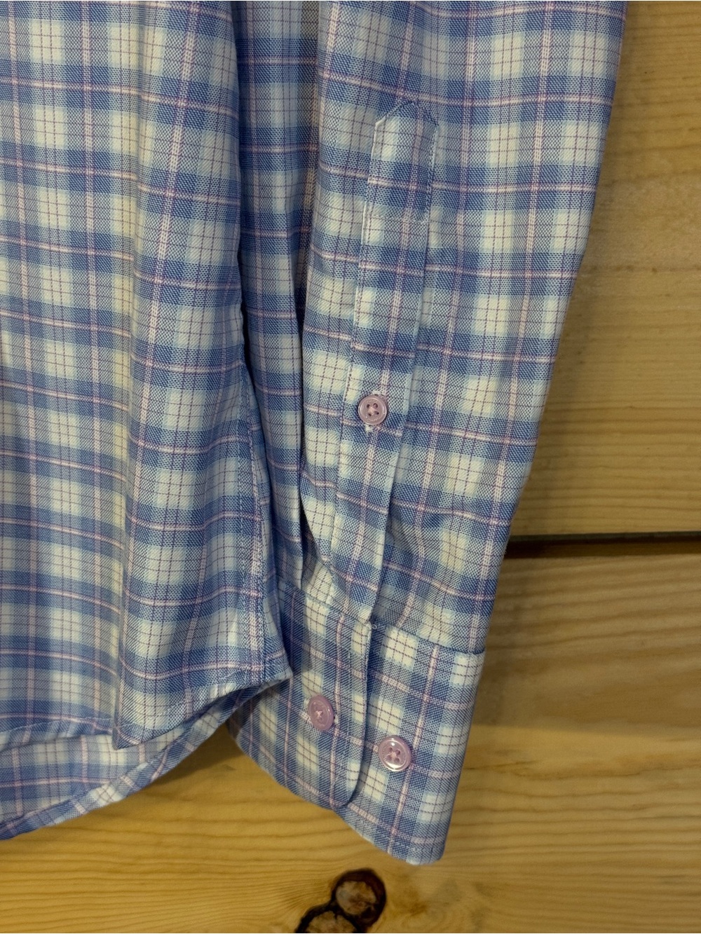 Twillory Untuck(able) Men’s Tailored Fit Plaid Button-Down Shirt L/XL Blue Pink - Picture 8 of 10
